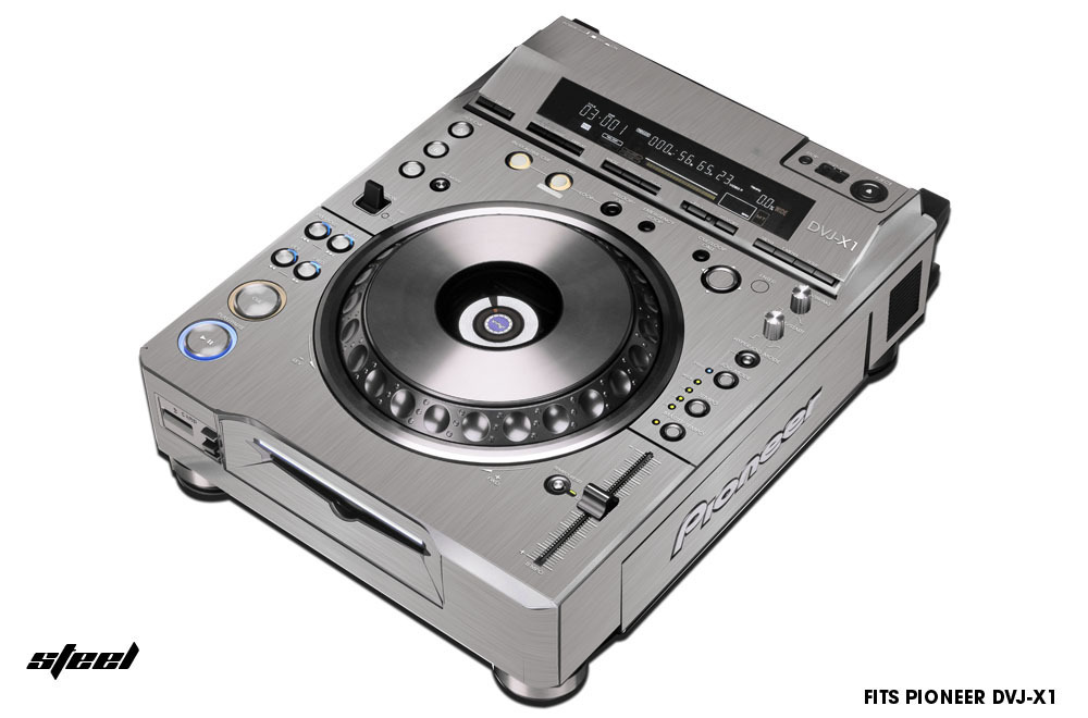 Skin Decal Wrap for PIONEER DVJX1 DJ Mixer CD Pro Audio DVJ X1 Parts STEEL LOOK