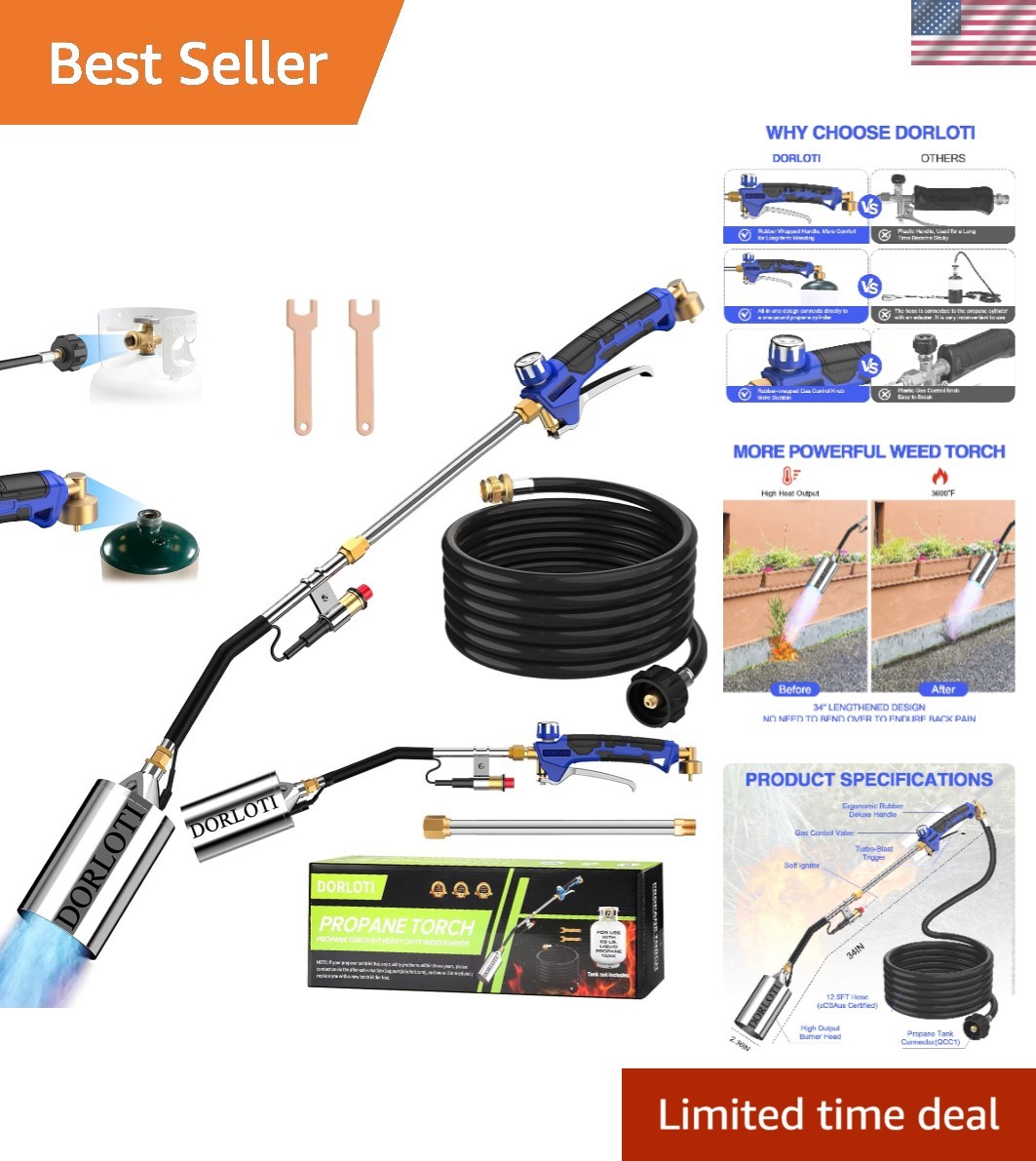 Propane Torch Weed Burner Kit, Blow Torch High Output with Self Igniter and T...