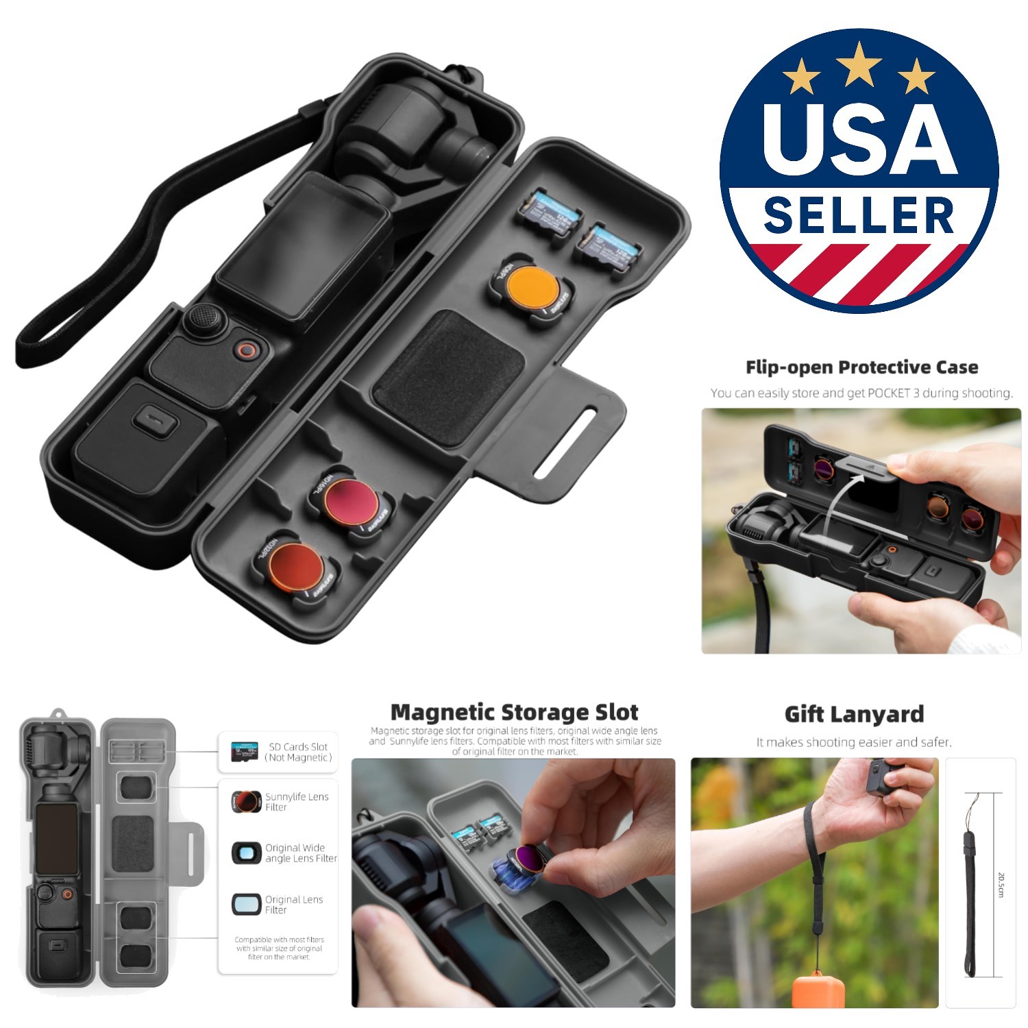 Elegant Waterproof Case for DJI Osmo Pocket 3 – Accessory Storage & Mobility