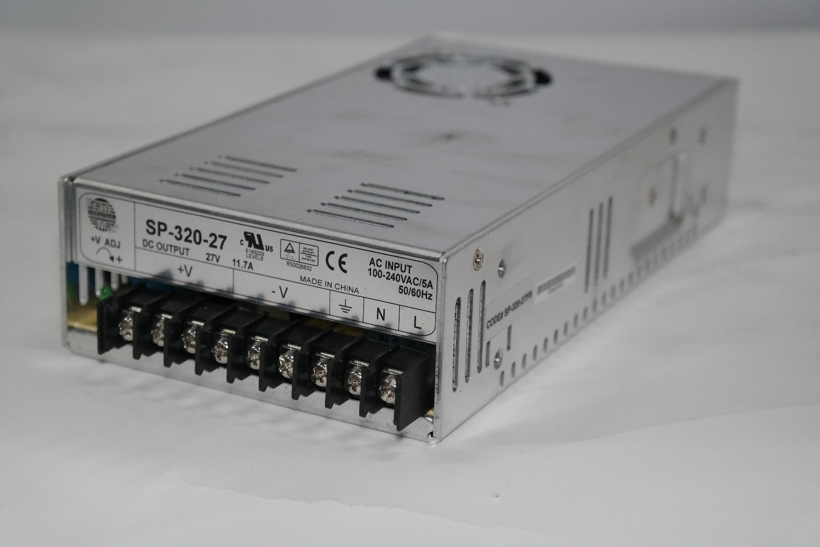 MEAN WELL SP-320-27 SWITCHING POWER SUPPLY-=|135-264V AC IN|27V DC 11.7A OUT|=-