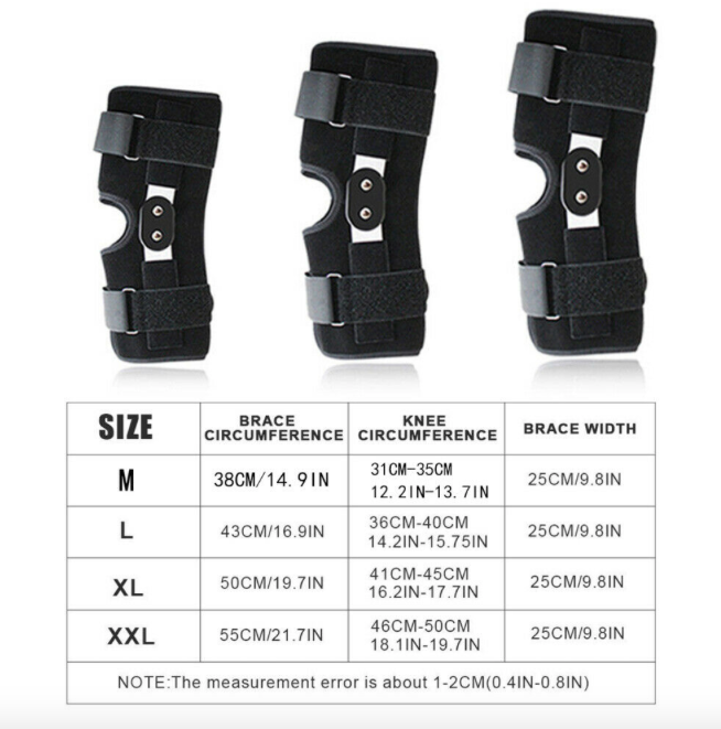 Plus Size External Hinged Knee Brace with Compression Wrap for Big & Wide Thighs