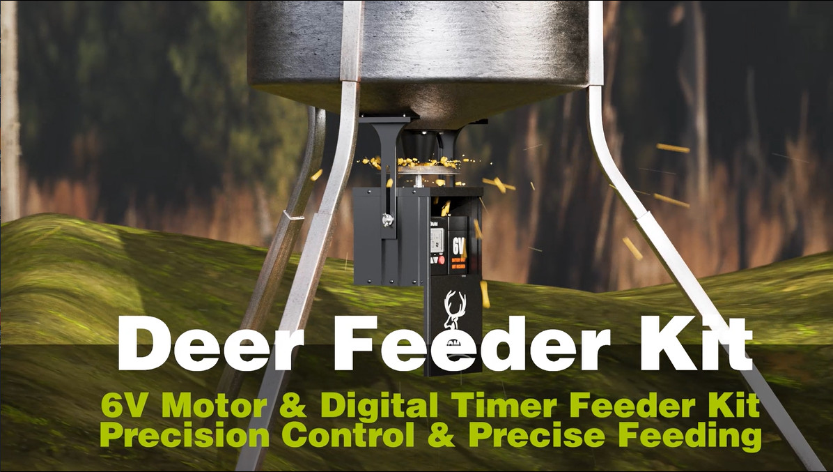 6V Deer Feeder Kit with Motor, Timer and Mounting Bracket, Weatherproof