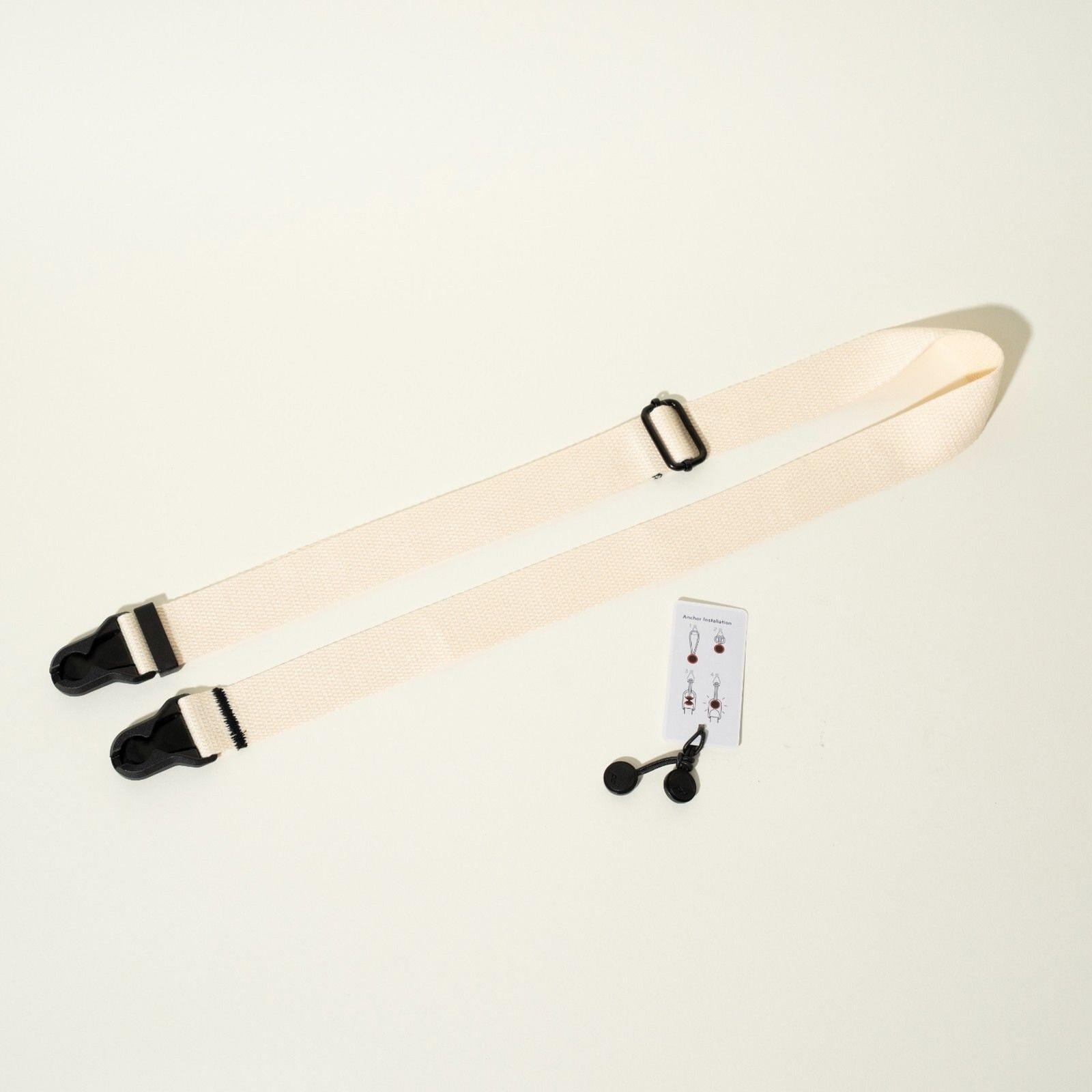 Handmade Off-White Cotton Adjustable Camera Strap + Peak Design Anchors 48”