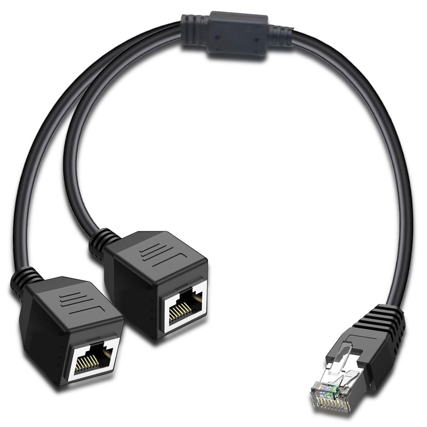 Ethernet Splitter 1 to 2, RJ45 Internet LAN Network Splitter Adapter 1 Male t...