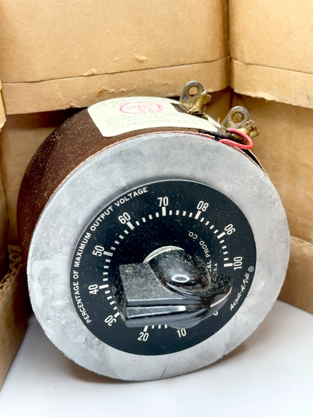 NOS Staco Adjust-A-Volt Variable Transformer 120V 1.75A 175 BU New/Box