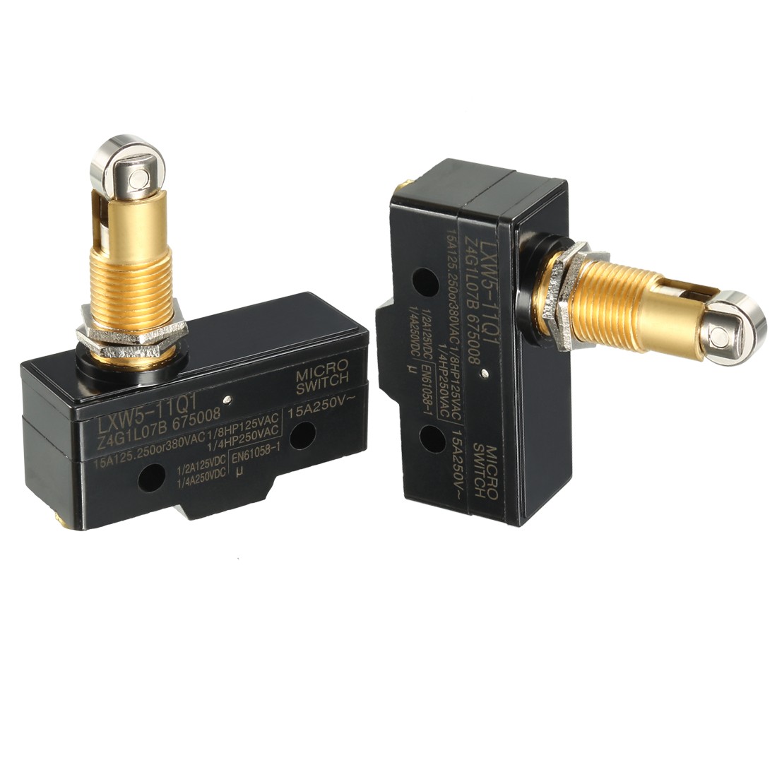2PCS - LXW5-11Q1 1NO + 1NC Panel Mount Roller Plunger Micro Limit Switches