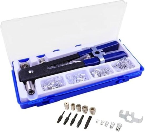 86 Pcs Heavy Blind Rivet Nut Tool Kit Hand Riveter Wrench Threaded Insert