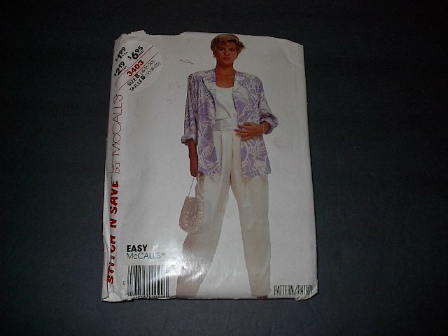 McCall's Pattern 3403 Misses' Jacket, Top and Pants  16, 18, 20  Uncut