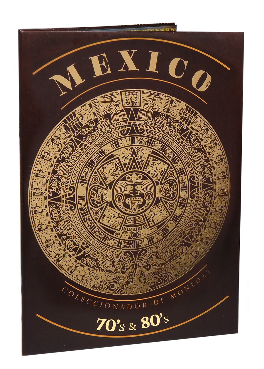 Mexico Collectors 1970's & 1980's Album, 28 Coins, Empty Album