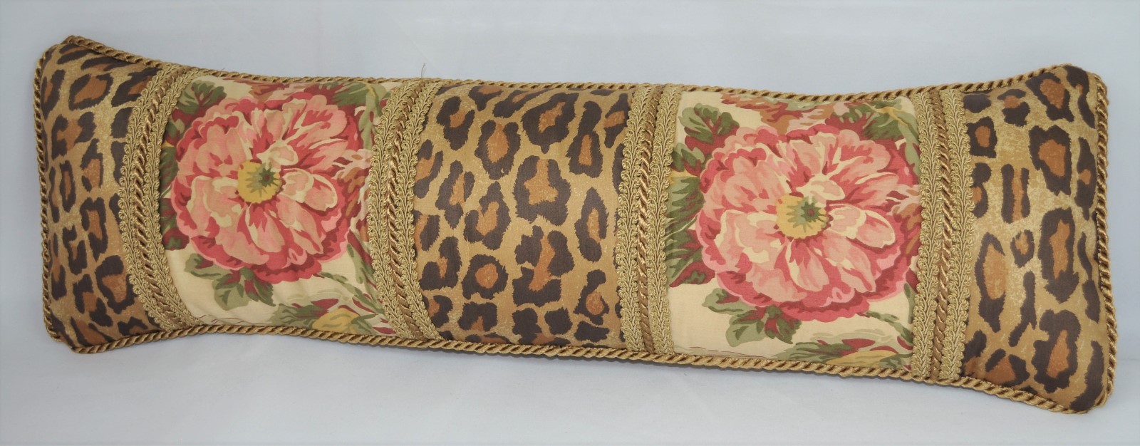NEW Pillow made w Ralph Lauren Guinevere Brown Floral & Venetian Leopard Fabric