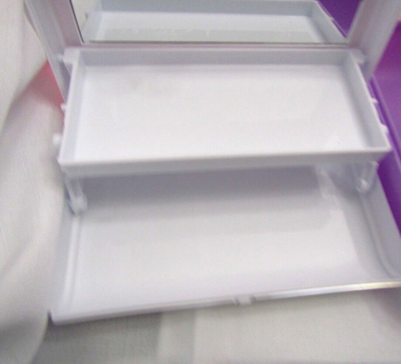 PEARLY-WHITE JEWELRY / ACCESSORY CASE / 2-TIERS / with MIRROR