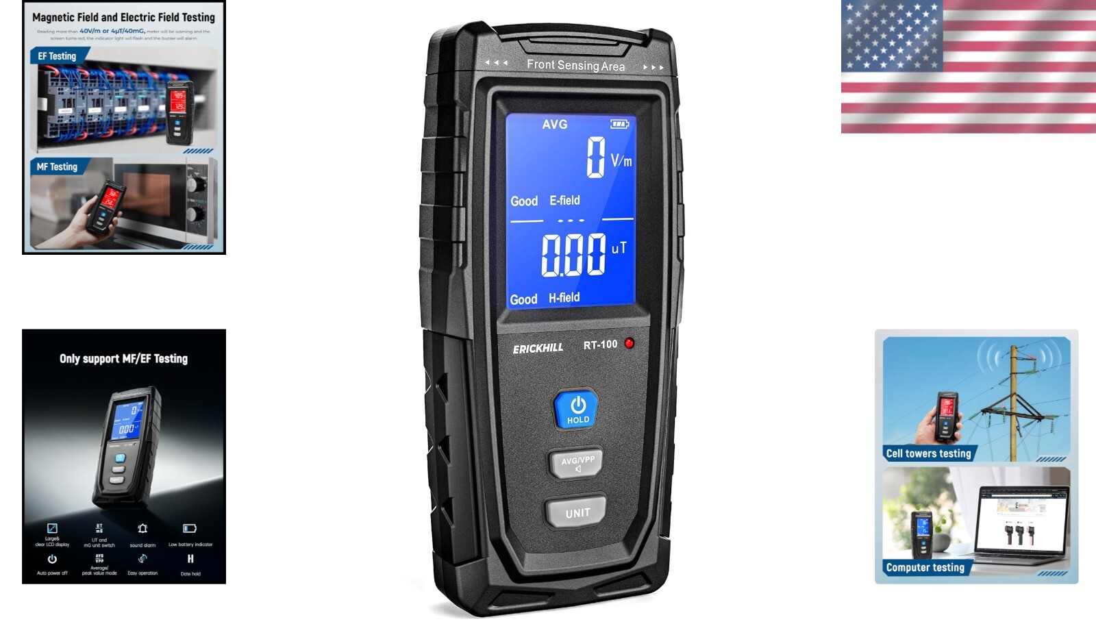 Digital Rechargeable EMF Meter - Versatile Radiation Detector with LCD Display