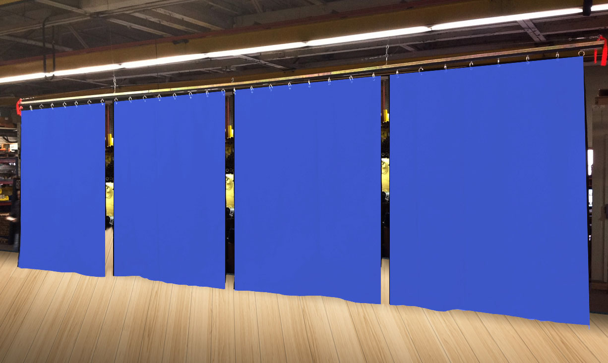 Lot of (4) Economy Royal Blue Curtain Panel/Partition 8 H x 4½ W, Non-FR