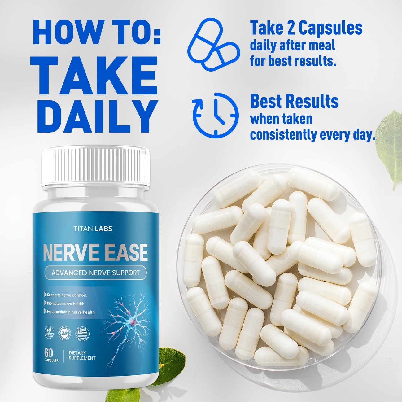 (3 Pack) Nerve Ease Nootropic Nerve Support Max Supplement NerveEase 180 Capsule