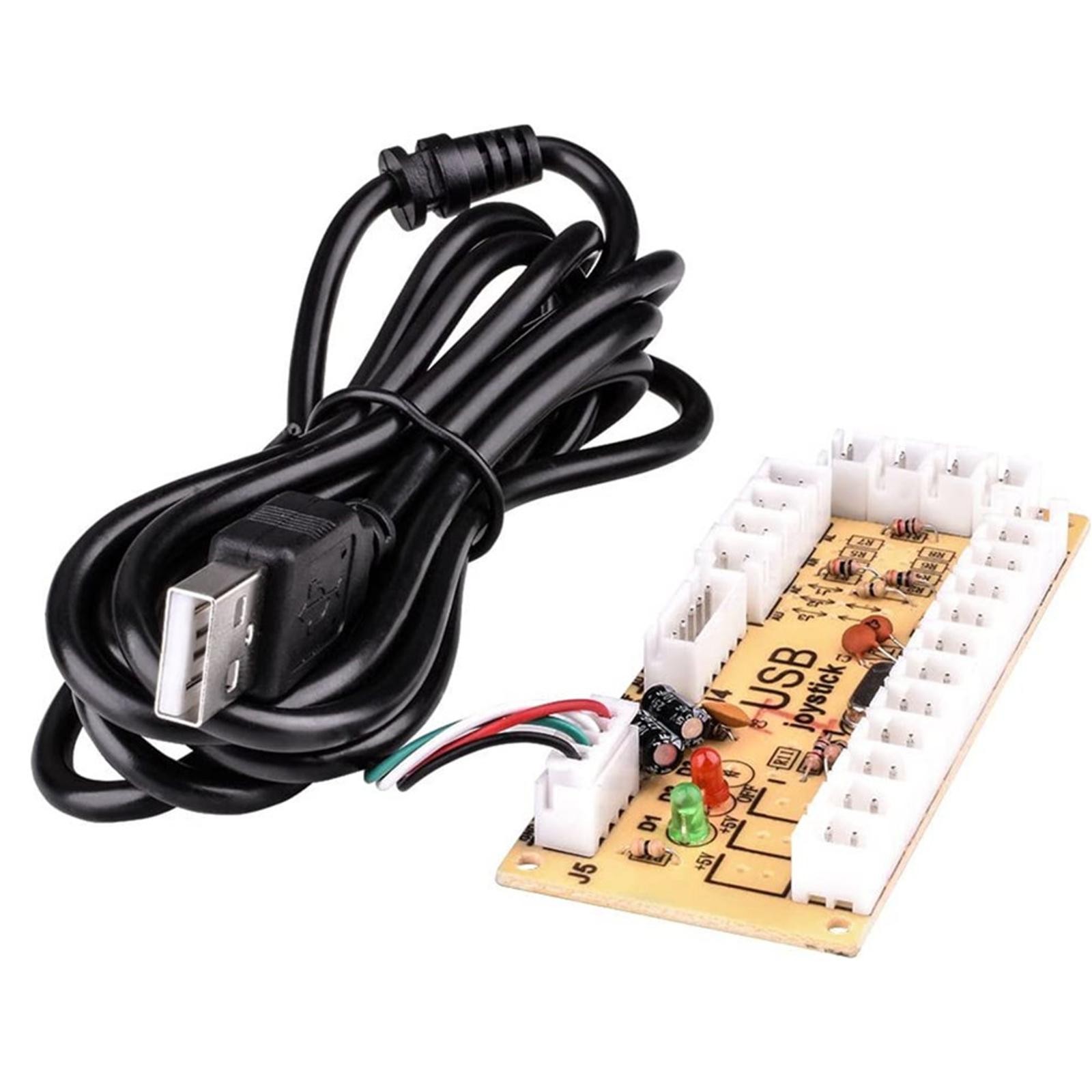 DIY Zero Delay Arcade USB Encoder Board Cable Set to Joystick for Mame Jamma PC