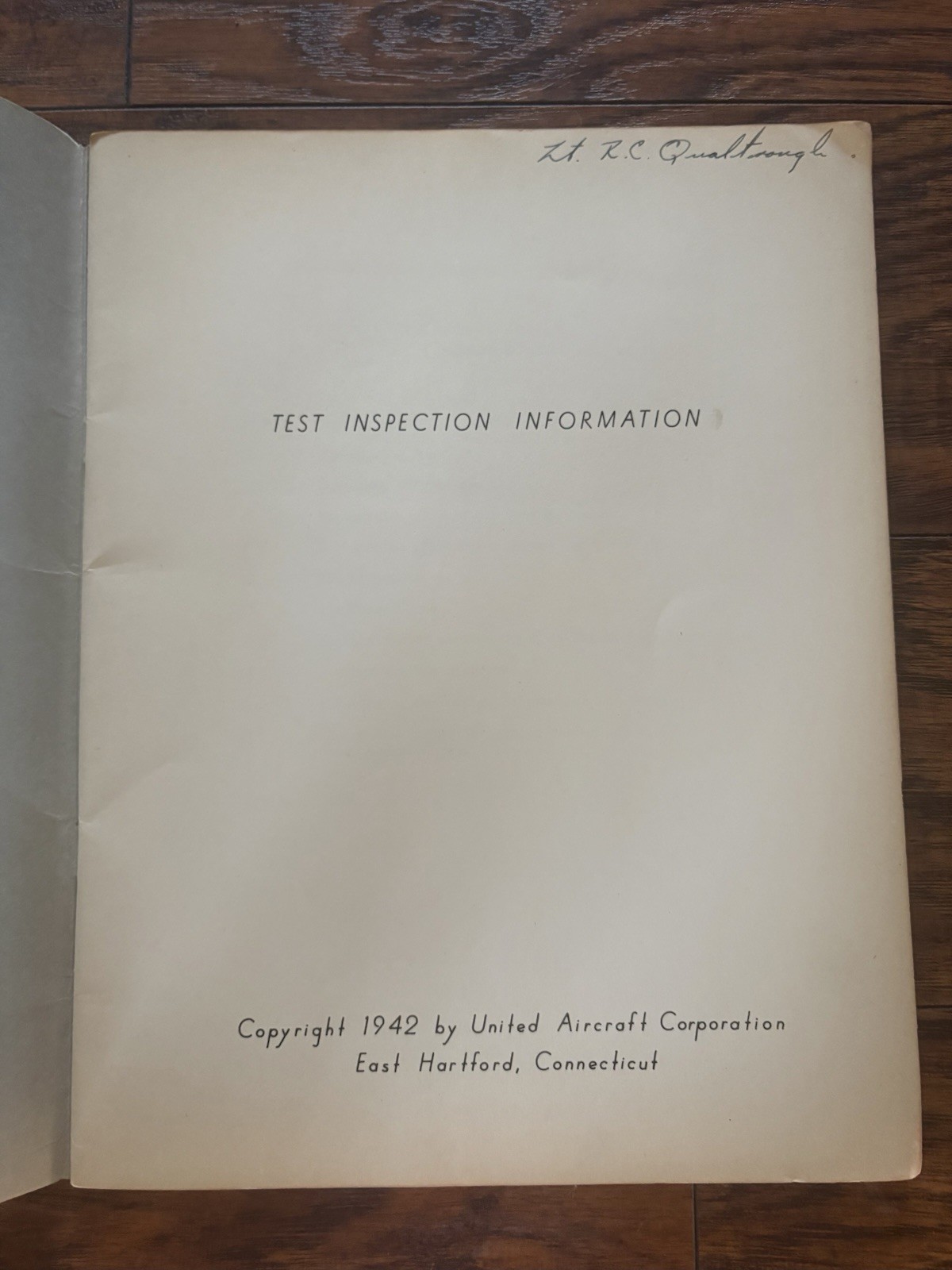 Pratt and Whitney Test Inspection Manual