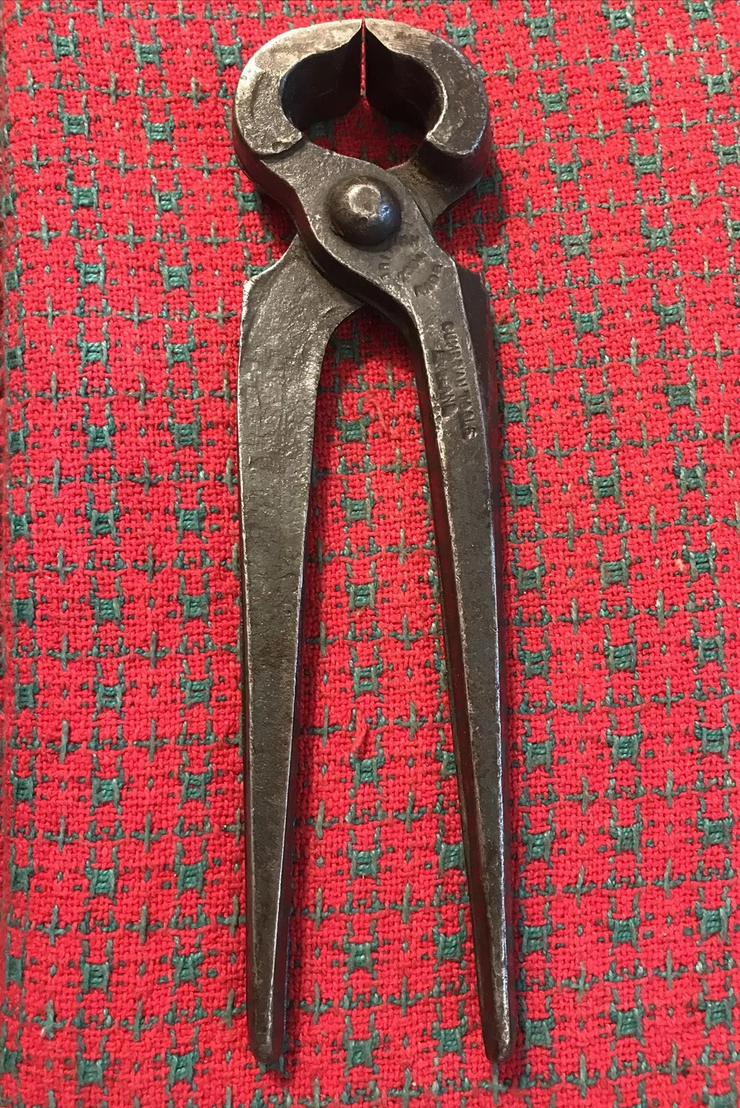Antique English blacksmith nippers Cumbrian Tools British Made Stamp