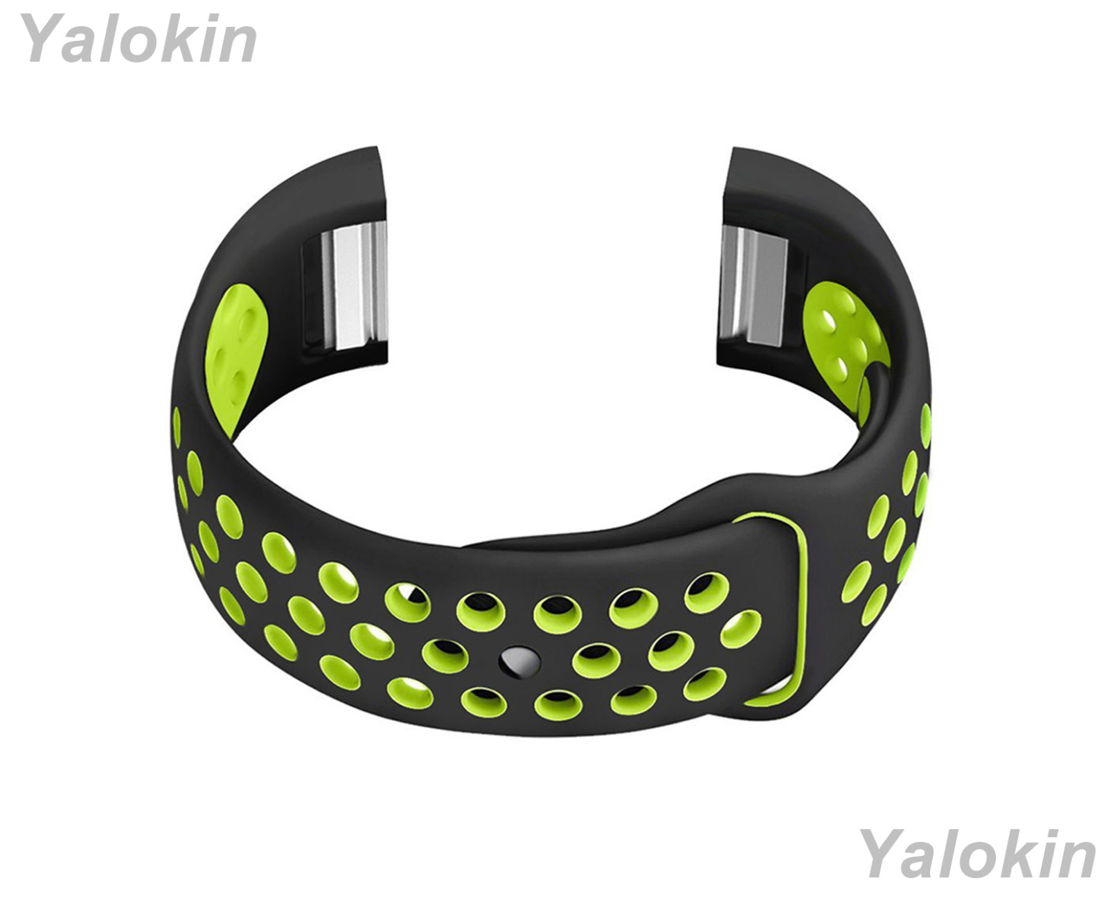 Black w Green Sport Fitness Band for Fitbit Charge 2 with Quick Release Adapters