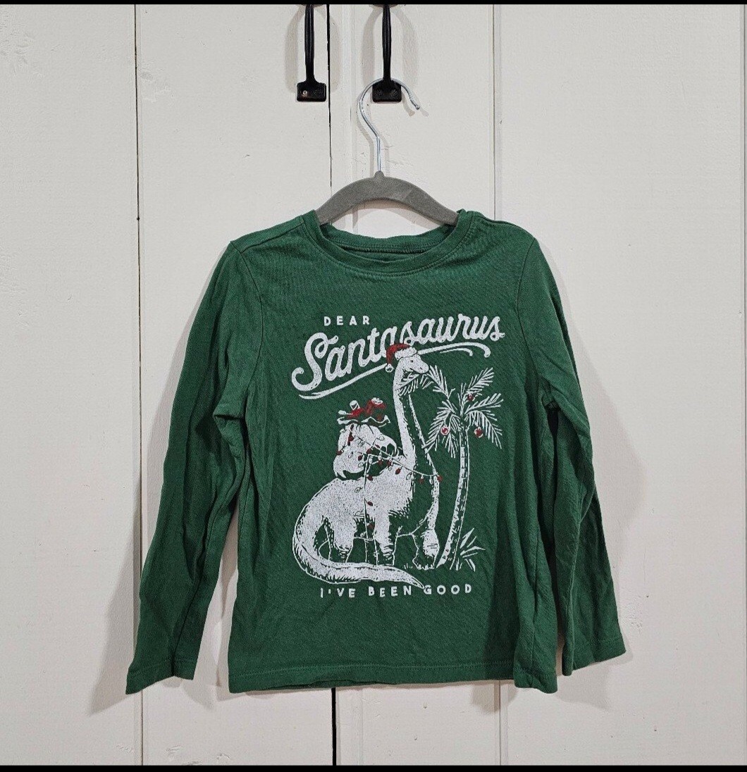 Old Navy Santasaurus Long Sleev Tee 5T
