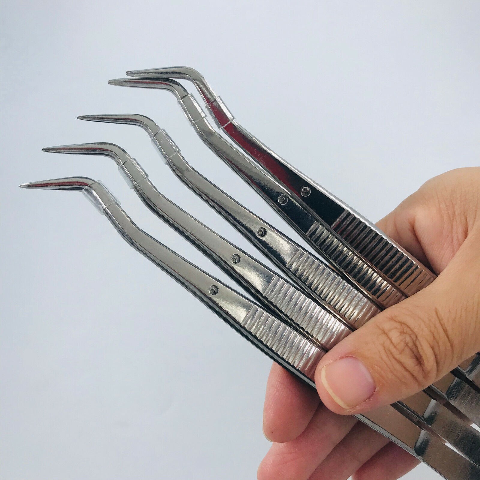 5xCollege Cotton Dressing Plier Dental Instrument Stainless Steel Tweezer Forcep