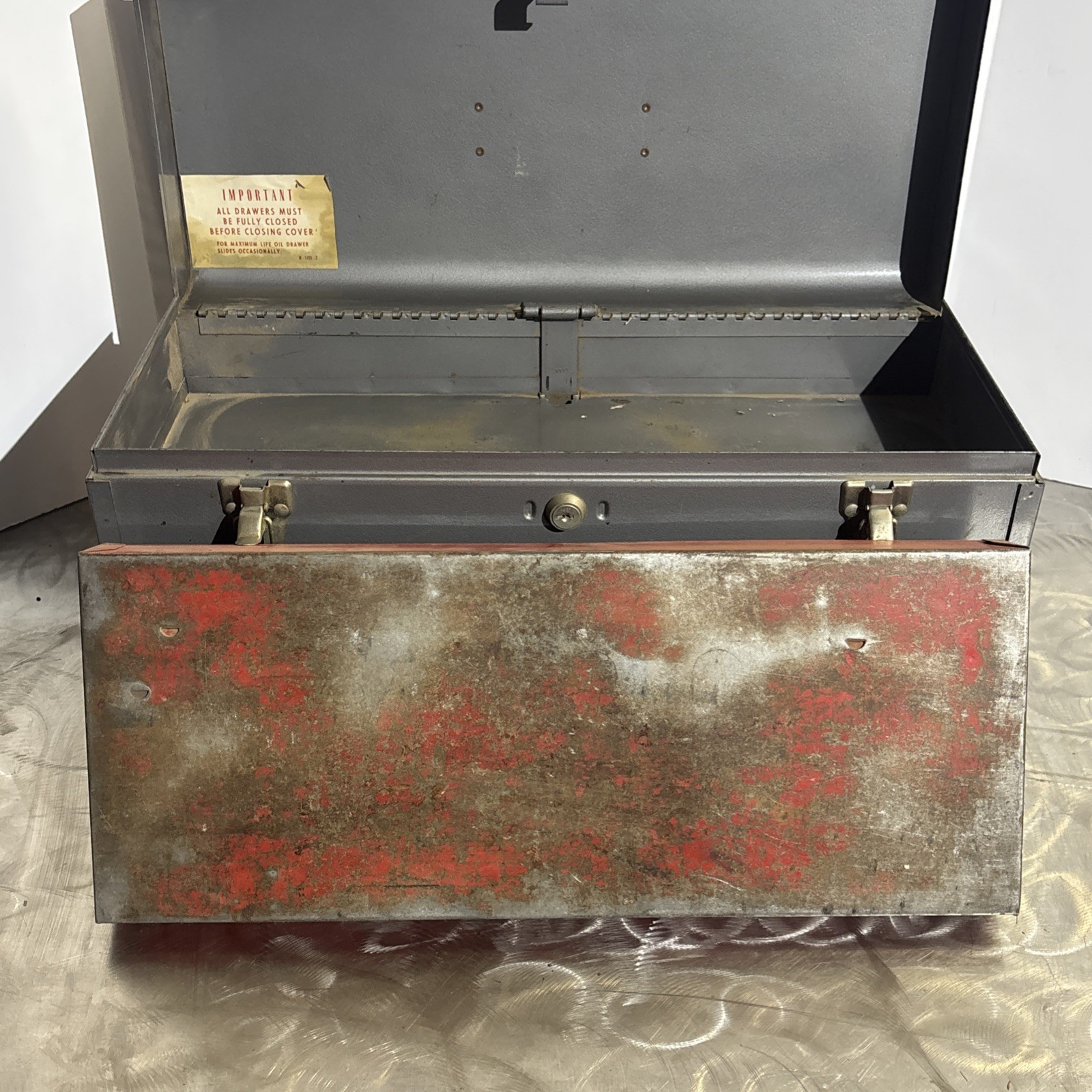 Craftsman 20" Portable Carrying Tool Chest Box Steel 2 Draw 65336 Vtg USA READ!
