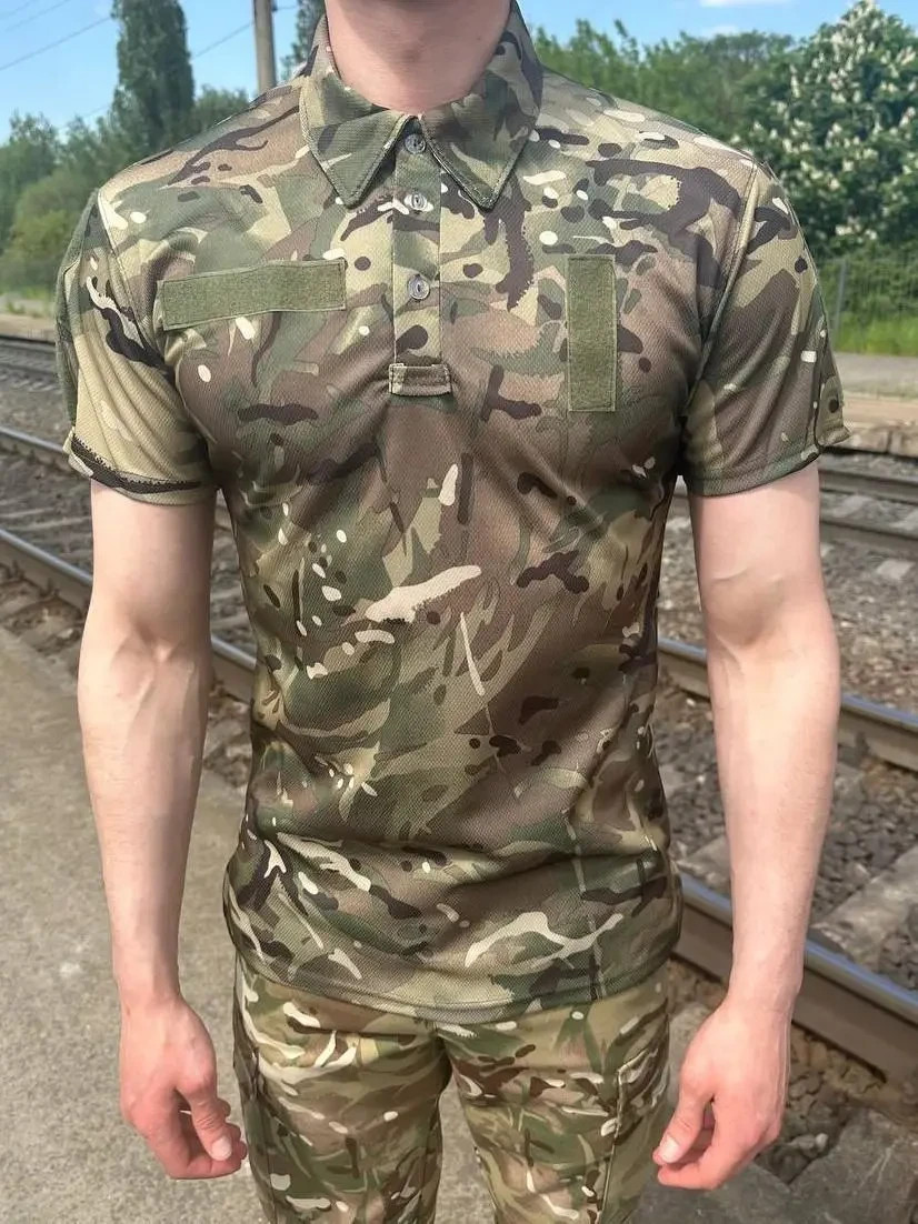 Tactical polo t-shirt for multicams, tactical polo ZSU, polo t-shirt for mul💙💛