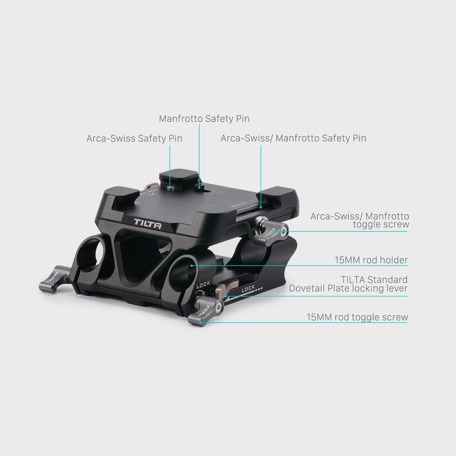 Tilta 15mm LWS Arca Manfrotto Dual Baseplate-Black
