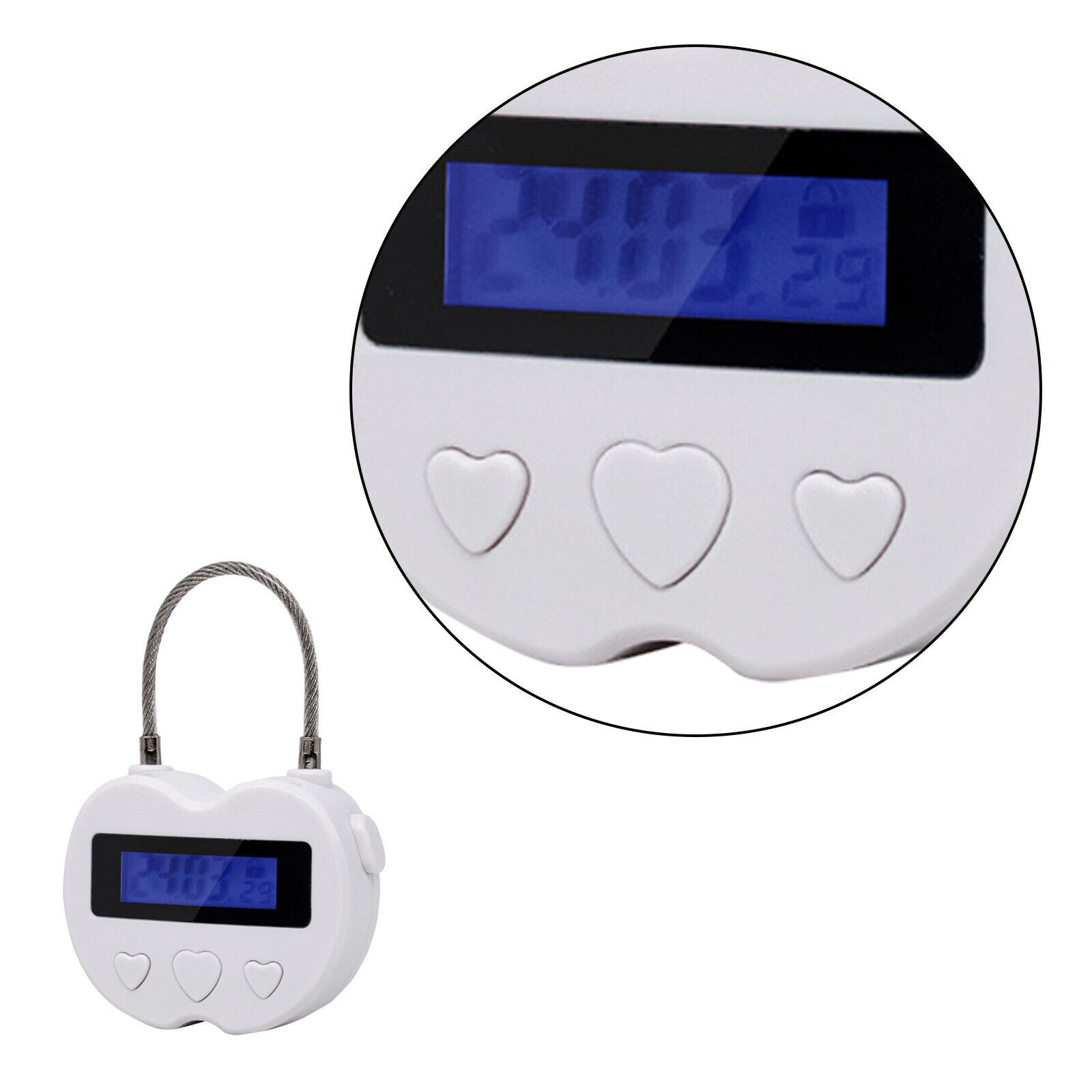 White Time Lock LCD Display Time Lock Multifunction Travel Electronic Timer US