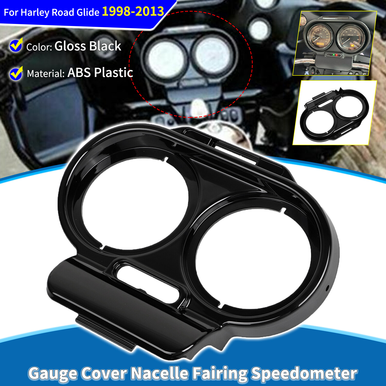 Top Gauge Cover Nacelle Housing Fairing For Harley Road Glide FLTRU Custom FLTRX