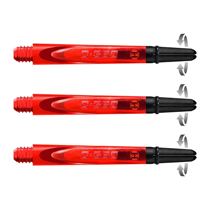 MEDIUM RED  HARROWS CARBON 360 DART SHAFTS ROTATING CARBON TOP