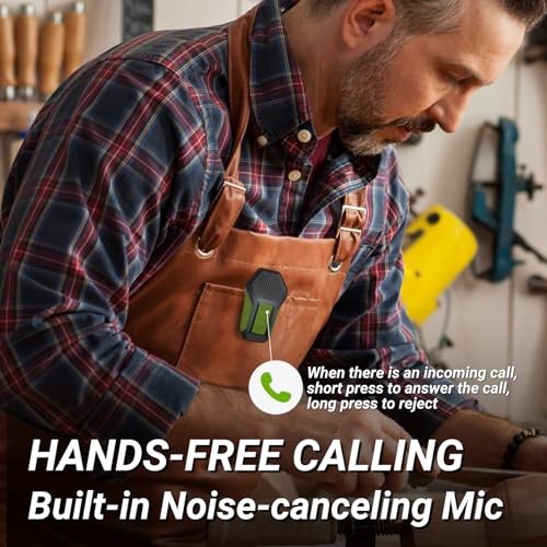 Wearable Bluetooth Speaker, Mini Clip-on Portable Speaker with Light 5.0 Green