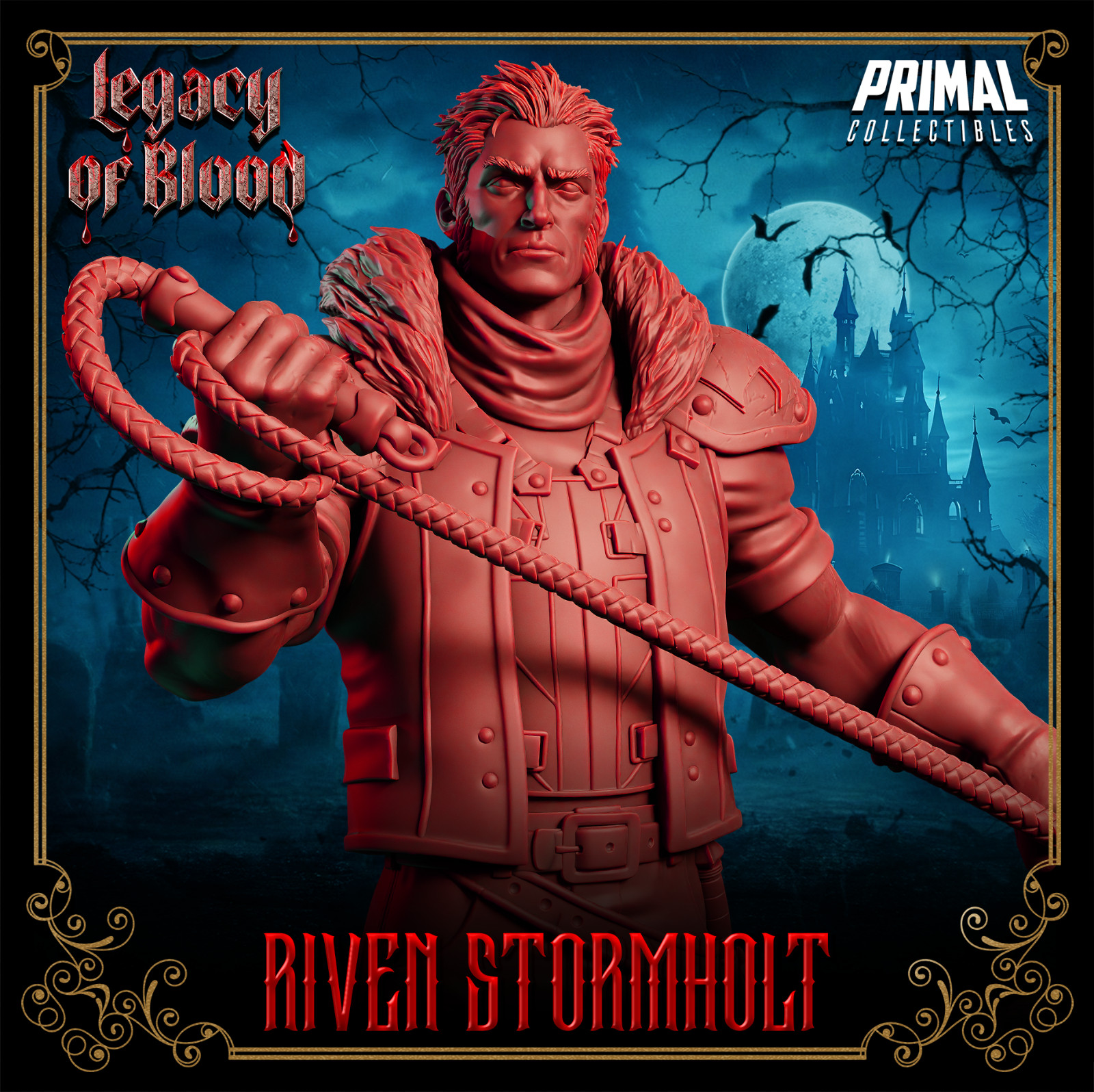 Riven Stormholt-Legacy of Blood-3D Printed Resin RPG/TT Gaming Miniature/Bust