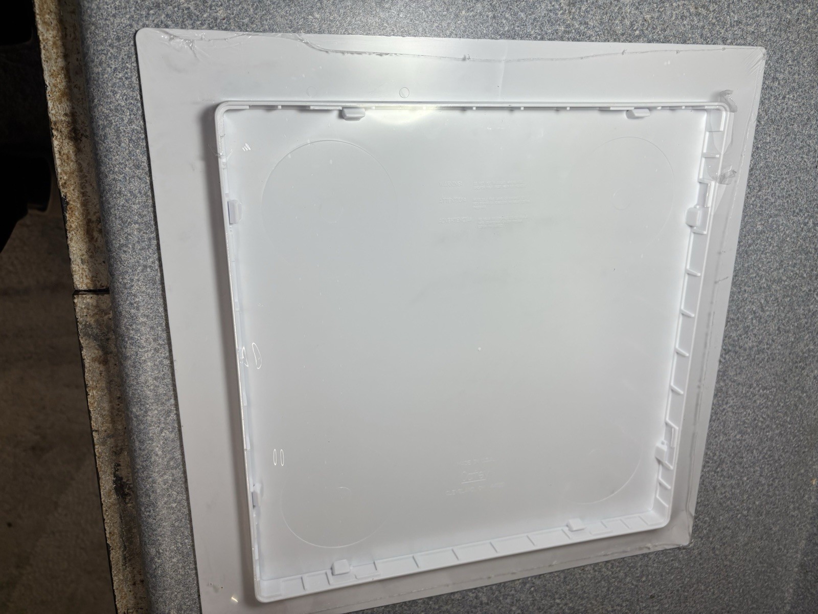 Oatey Plastic Access Panel 14 x 14 White Square Paintable Reversible Frame 34059