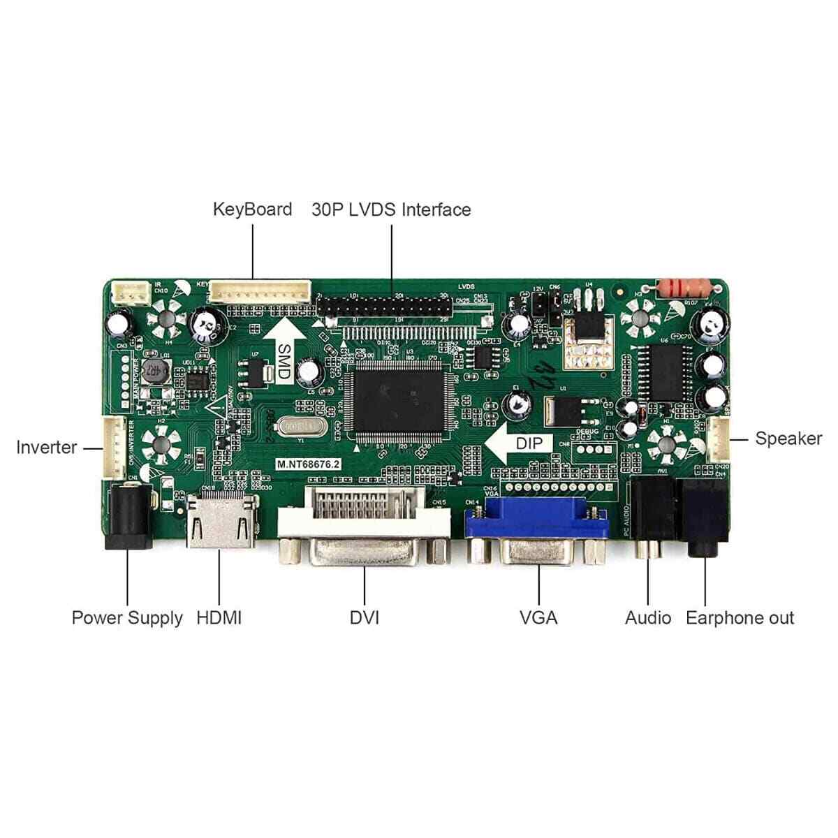 HDMI VGA DVI Audio LCD Driver Board Compatible With Arcade1Up Monitors