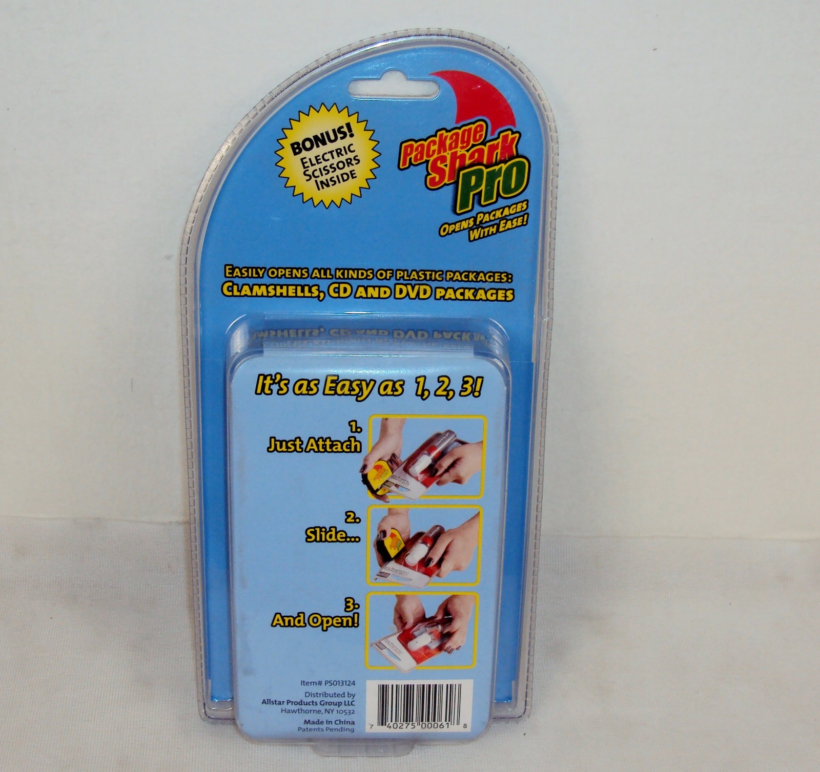 Package Shark Pro ~ Open Plastic Retail Clamshells, With Bonus Electric Scissors