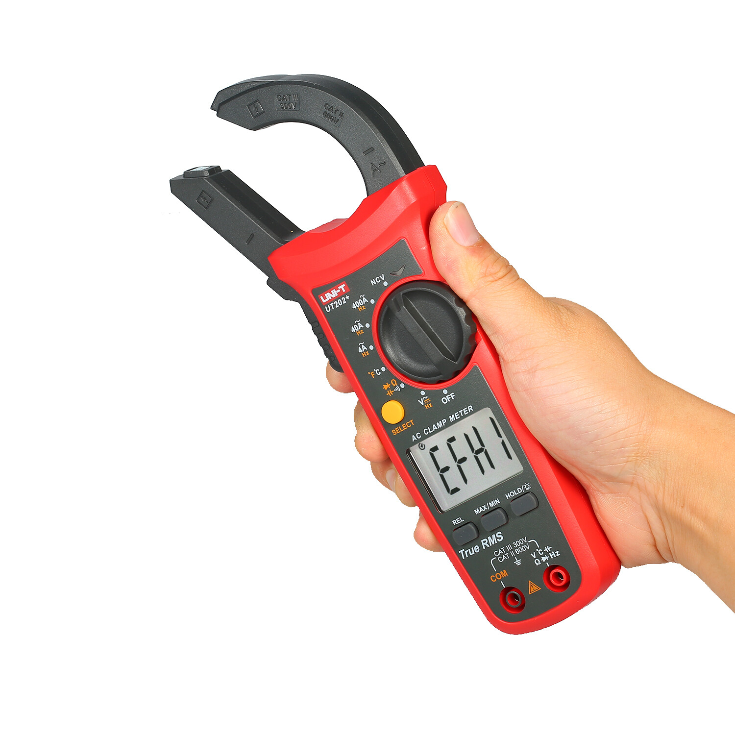 UNI-T UT202+ T-RMS Digital Clamp Meter AC DC NCV Multimeter OHM Cap Temp Tester