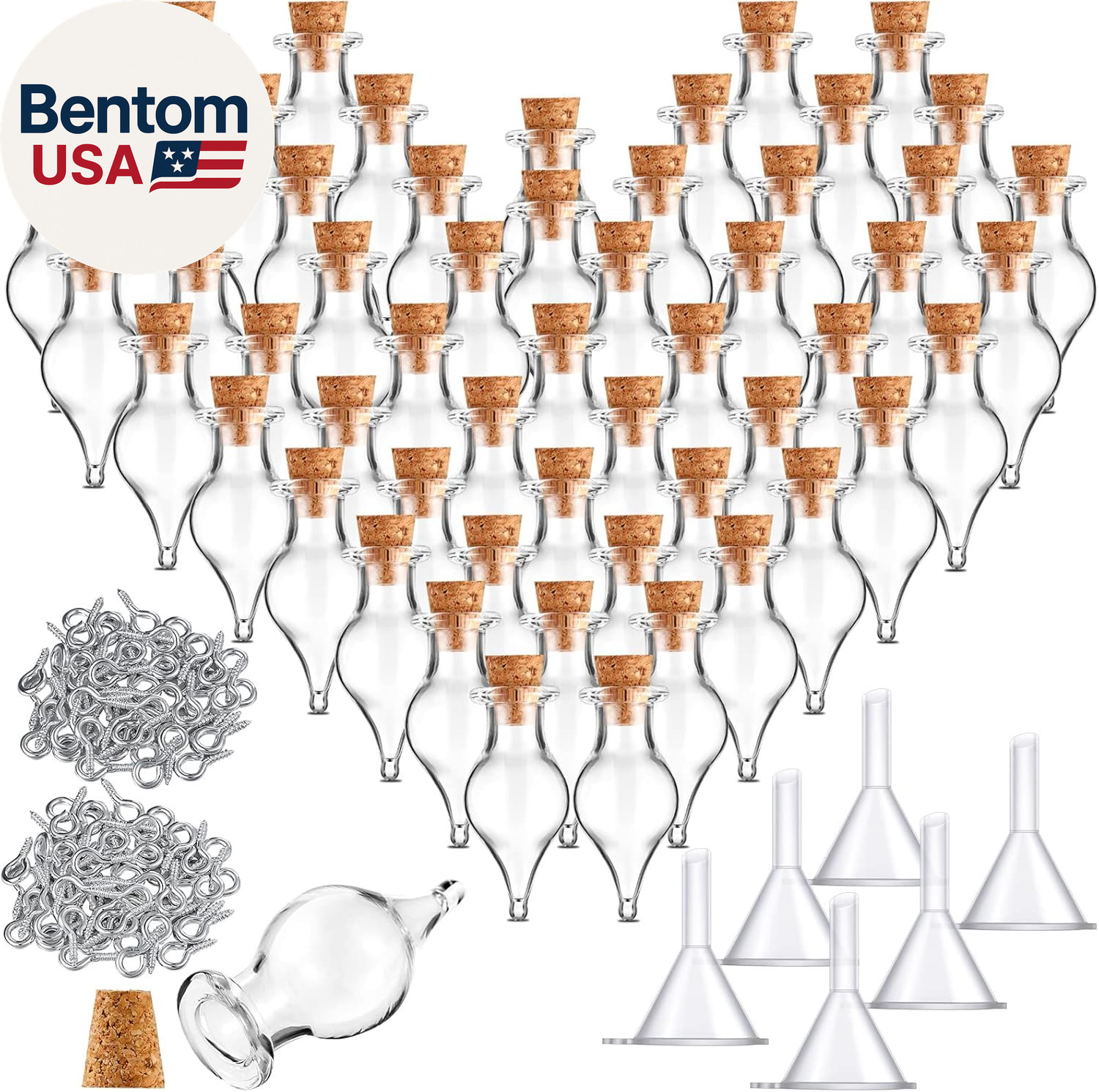 Mini Glass Bottles Potion Teardrop Shaped Glass Bottles Jars with Cork Stoppers
