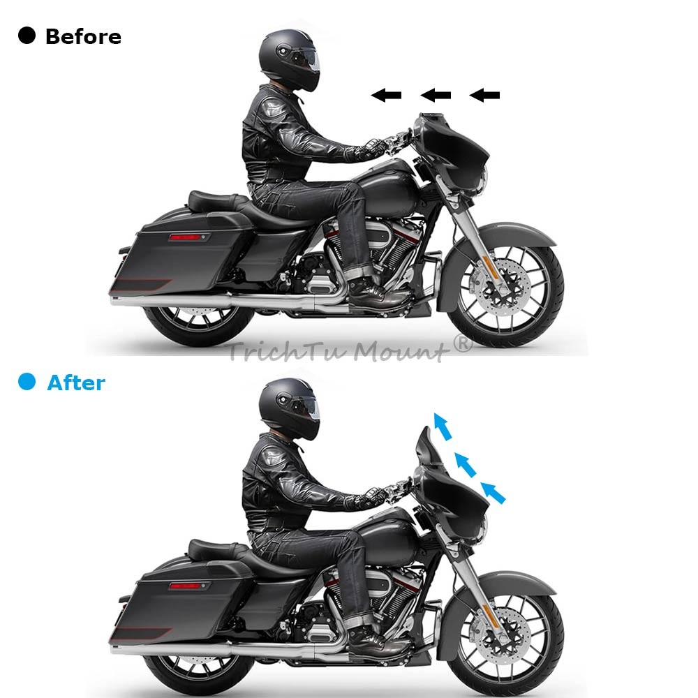 Black 8" Wave Windshield Windscreen For Harley Touring Electra Glide 1996–2013