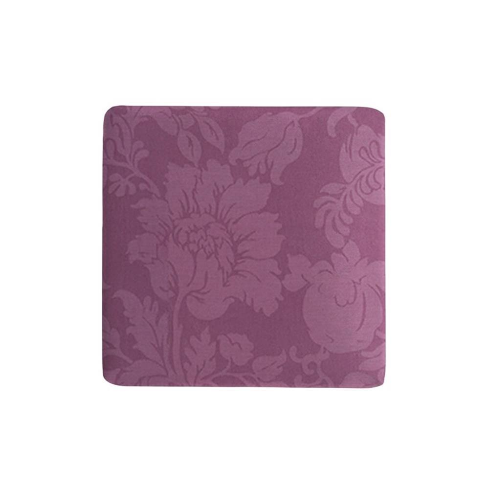 Jules Square Accent Ottoman Purple Floral Sateen