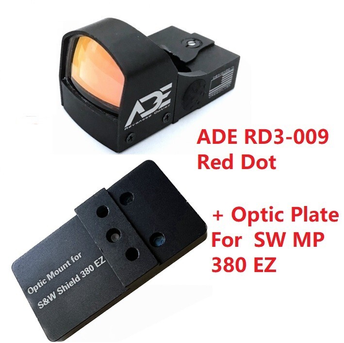 ADE RD3-009 Red Dot + +Optic Mount plate for Smith Wesson SW MP 380 Shield EZ