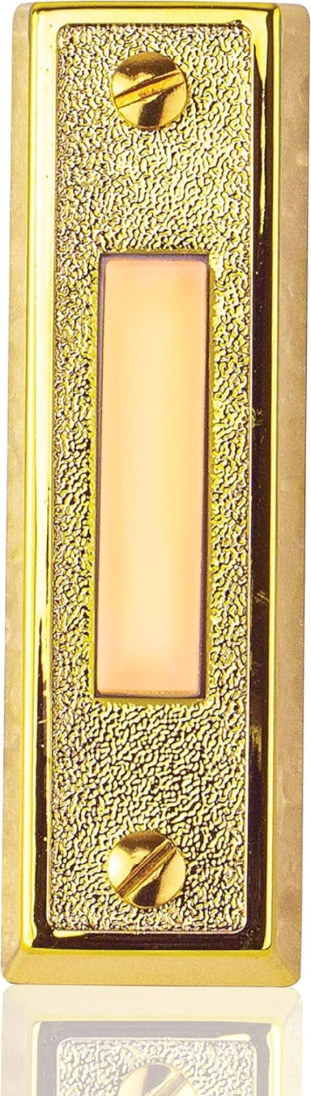 Compact Lighted Doorbell Button in Brass - Easy Installation & Compatibility
