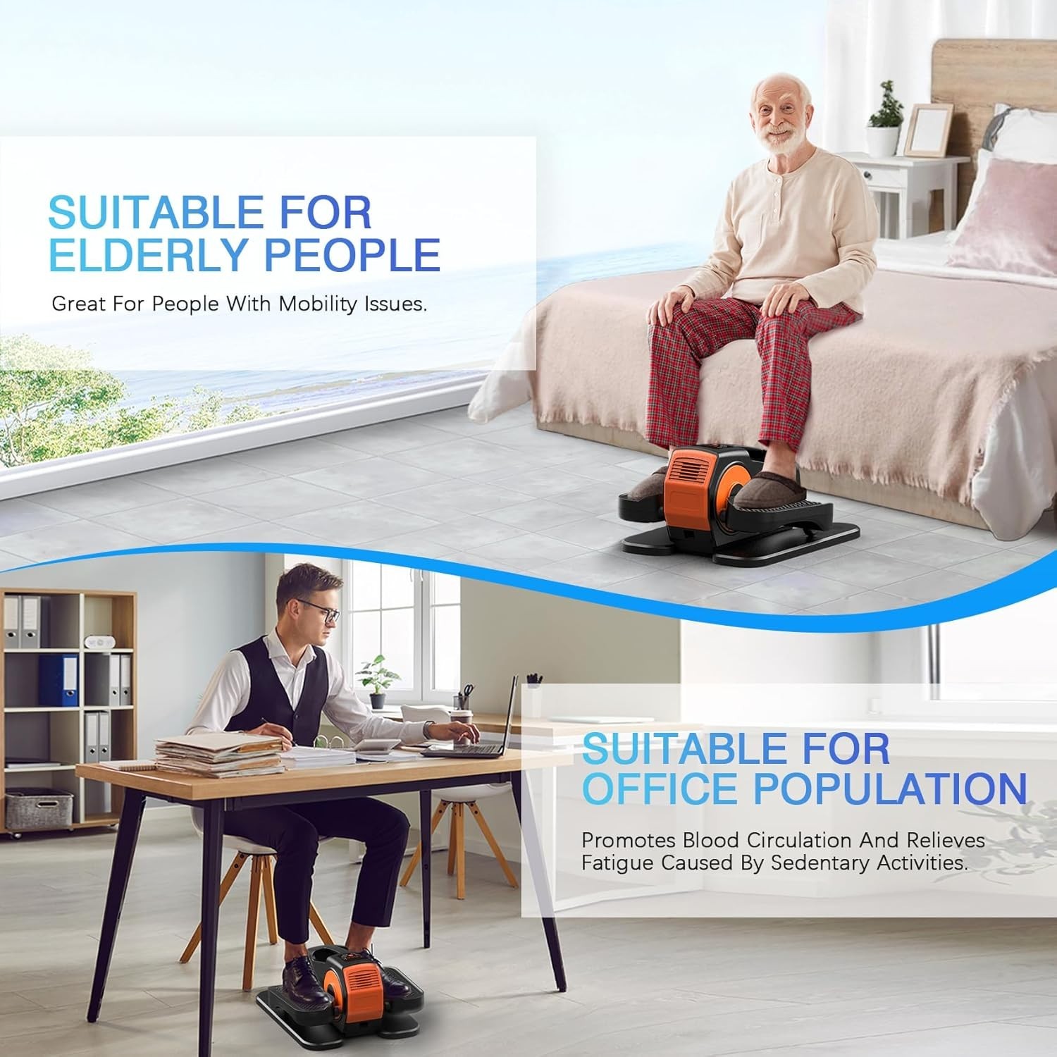 Ellipse Leg Exerciser for Seniors, Quiet & Portable Electric Seated Eclipse E