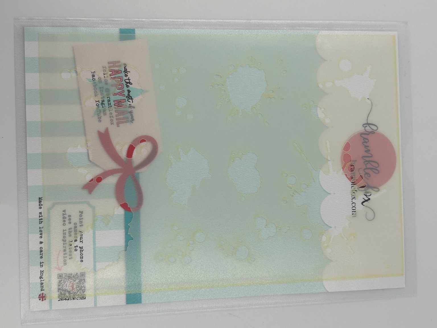 Bramble Fox Acetate Happy Mail Crafting Forever Scrapbooking Sheet