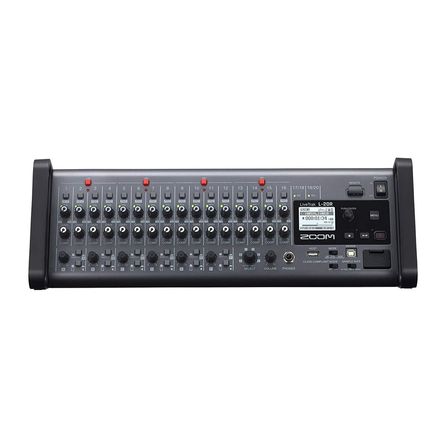 Zoom LiveTrak L-20R 20-Channel Digital Mixer-Recorder for Stage Use