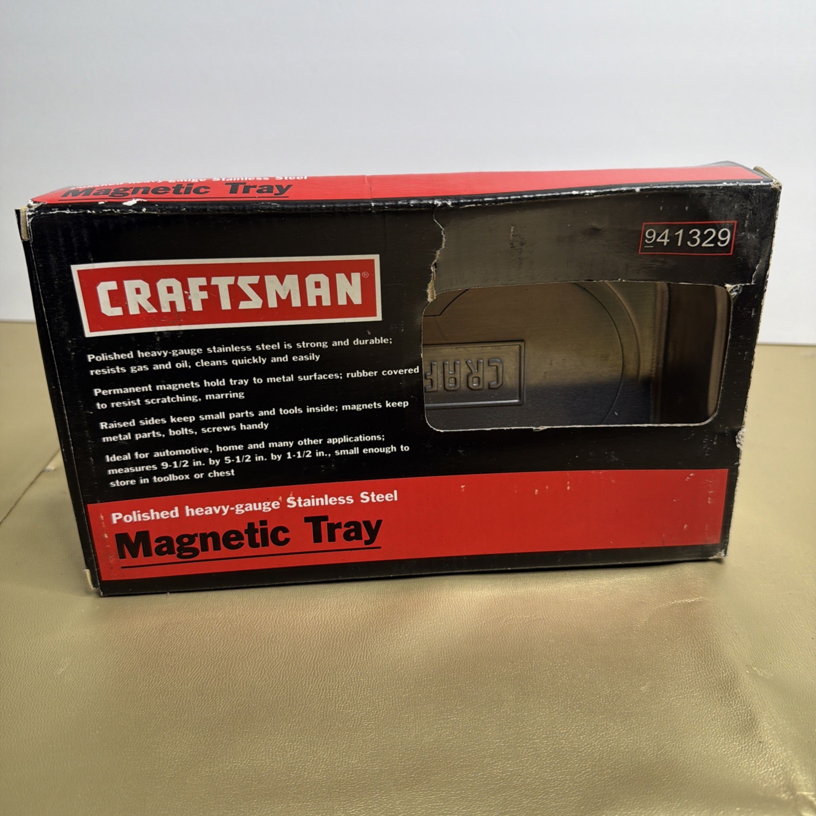 Craftsman Magnetic Tray / PN: 41329 / Heavy-Gauge Stainless / NOS: New Old Stock