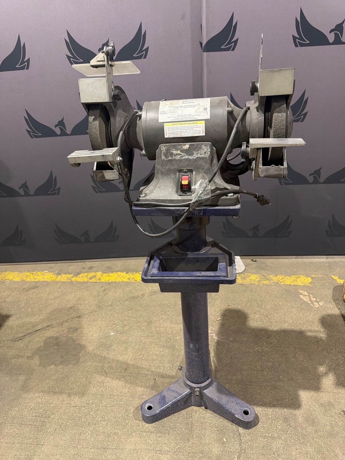 Dayton 2LKR9 8 Inch Bench Grinder on Pedestal Stand - USED