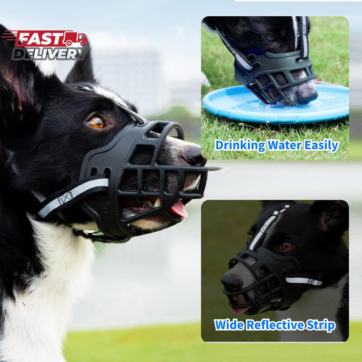 Dog Muzzle, Soft Basket Muzzle for Dogs, Dog Mouth Guard for Small Medium Large