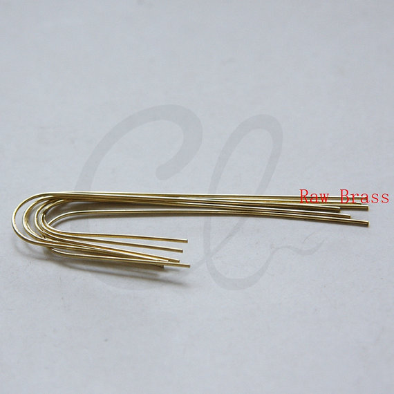 60 Pieces Raw Brass Earring Hooks - Ear Wires - U Hooks 57x13mm (CW-3281C-I-488)