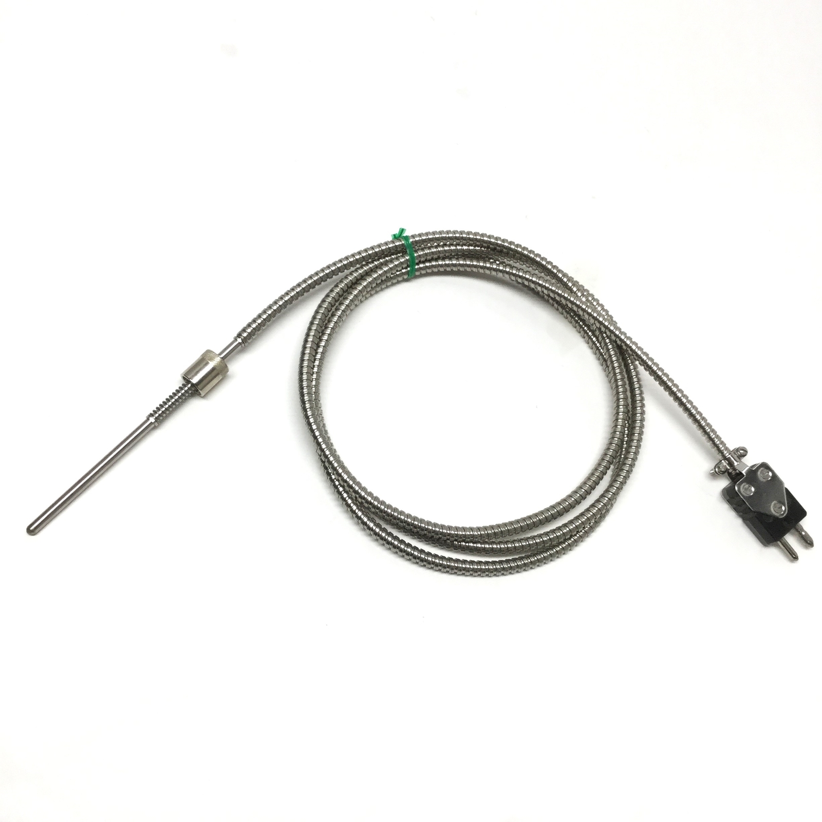 Midwest Rigid Sheath Bayonet Thermocouple, SS Hose, Type J, 4.5" x Ø3/16", 72" L