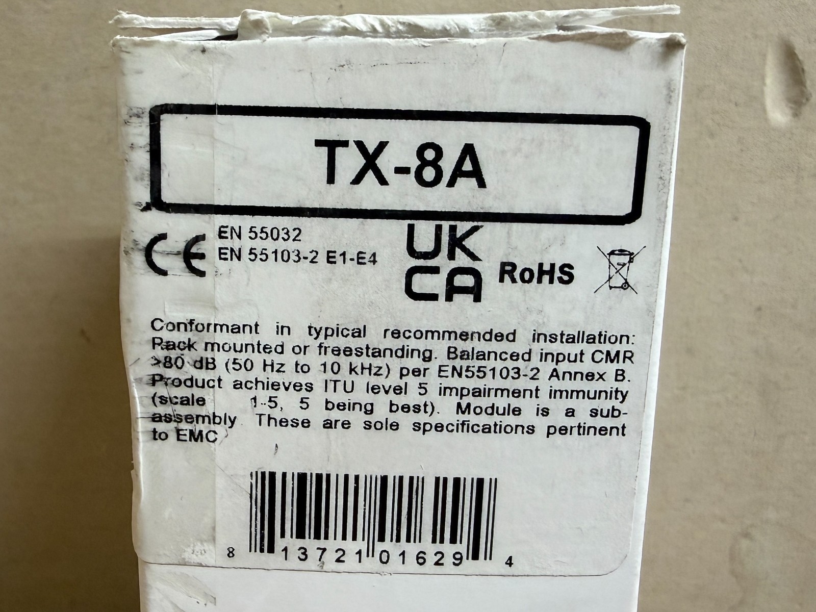 RDL TX-8A 4 Ohm / 8 Ohm Input Interface